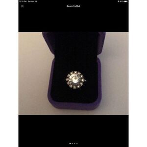 Beautiful 4 Ct. Round Cut Sim Diamond Starburst Design Ring Sz 8~.925 Sterling
